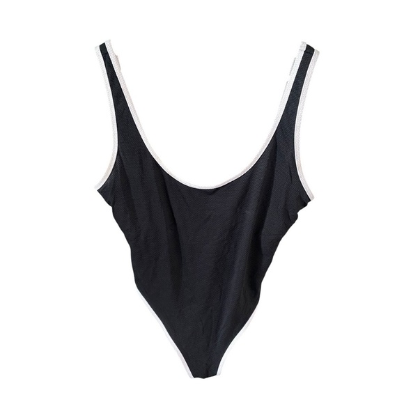 Love Sports Black White Trim One-Piece Swimsuit I Size: XL (16-18) - Picture 3 of 8